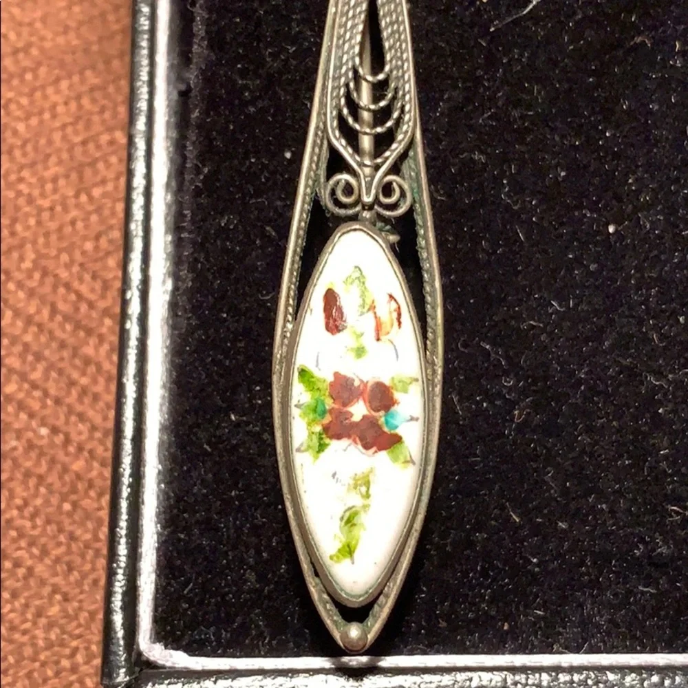 Handmade in USSR filigree hand-painted earrings - Picture 6 of 12